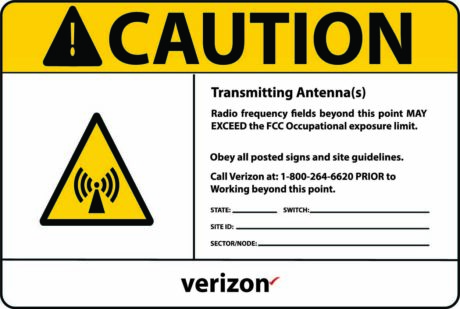Verizon Wireless RF Safety & FCC Signs (Caution 1)