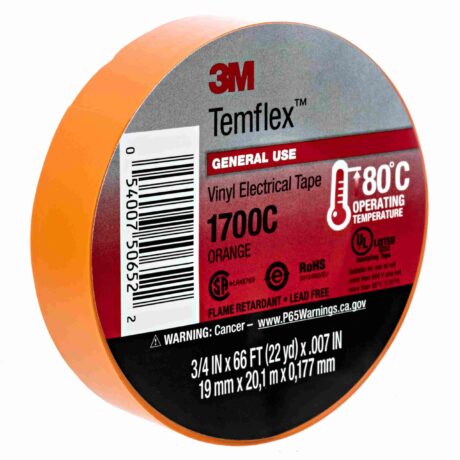 3/4" 66FT Orange Vinyl Electrical Tape