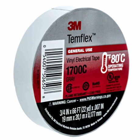 3/4" 66FT Gray Vinyl Electrical Tape