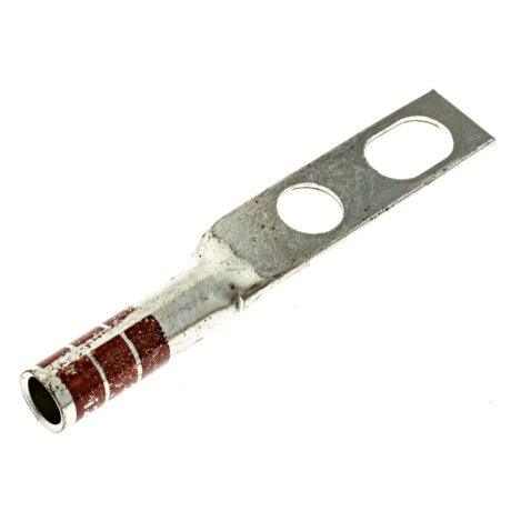 (2) 3/8" Hole Universal 3/4" - 1" Slotted Spacing W/Inspection Window #2 Stranded Copper Compression Lug - Image 3