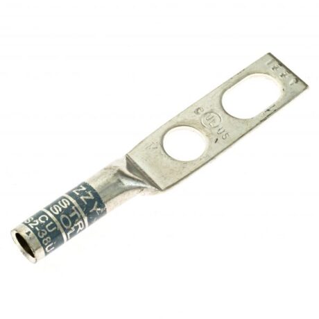 (2) 3/8" Hole Universal 3/4" - 1" Slotted Spacing #2 Solid/#4 Stranded Copper Compression Lug - Image 2