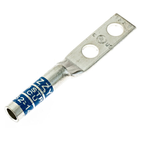 (2) 1/4" Hole 5/8" Spacing W/Inspection Window #6 Stranded Copper Compression Lug - Image 2