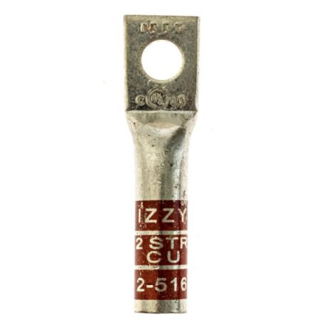 (1) 5/16" Hole  #2 Stranded Copper Compression Lug