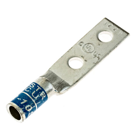 (2) #10 Hole 5/8" Spacing (Short Barrel) W/Inspection Window #6 Stranded Copper Compression Lug - Image 2
