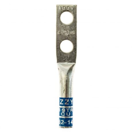 (2) 1/4" Hole 5/8" Spacing #6 Stranded Copper Compression Lug