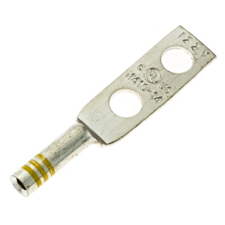 (2) 1/4" Hole 5/8" Spacing W/Inspection Window #10-#14 Stranded Copper Compression Lug - Image 2
