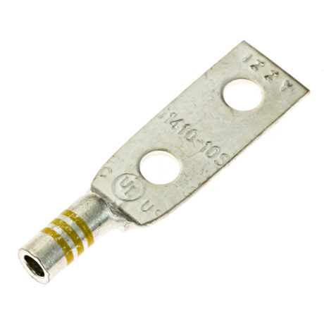 (2) #10 Hole 5/8" Spacing (Short Barrel) W/Inspection Window #10-#14 Stranded Copper Compression Lug - Image 2