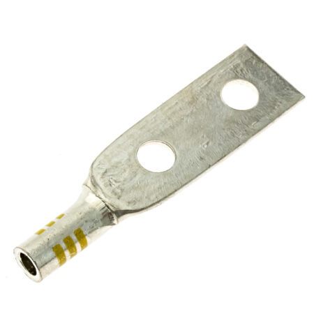 (2) #10 Hole 5/8" Spacing (Short Barrel) W/Inspection Window #10-#14 Stranded Copper Compression Lug - Image 3