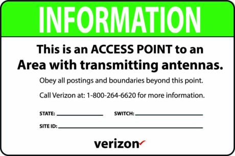 Verizon Wireless RF Safety & FCC Signs (Information)
