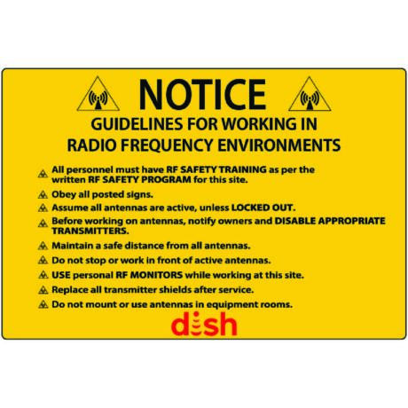 DISH Networks RF (Notice/Guidelines) Signage