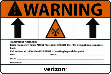Verizon Wireless RF Safety & FCC Signs (Warning 3) - Image 1