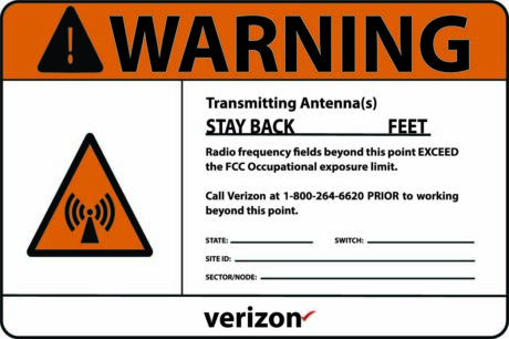 Verizon Wireless RF Safety & FCC Signs (Warning 2) - Image 1