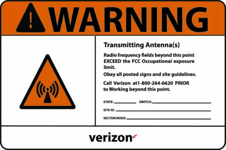 Verizon Wireless RF Safety & FCC Signs (Warning 1) - Image 1