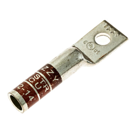 (1) 1/4" Hole W/Inspection Window #2 Stranded Copper Compression Lug - Image 2