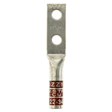 (2) 1/4" Hole 3/4" Spacing #2 Stranded Copper Compression Lug