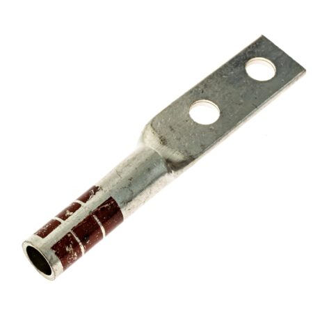 (2) 1/4" Hole 3/4" Spacing #2 Stranded Copper Compression Lug - Image 3