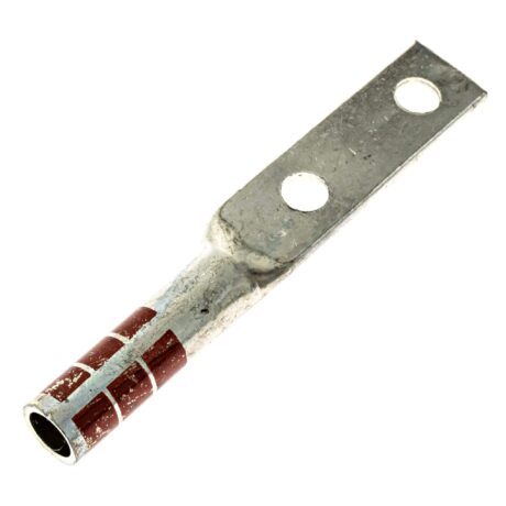 (2) 1/4" Hole 1" Spacing #2 Stranded Copper Compression Lug - Image 3