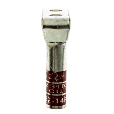 (2) 1/4" Hole 5/8" Spacing (Right Angle) W/Inspection Window #2 Stranded Copper Compression Lug - Image 3