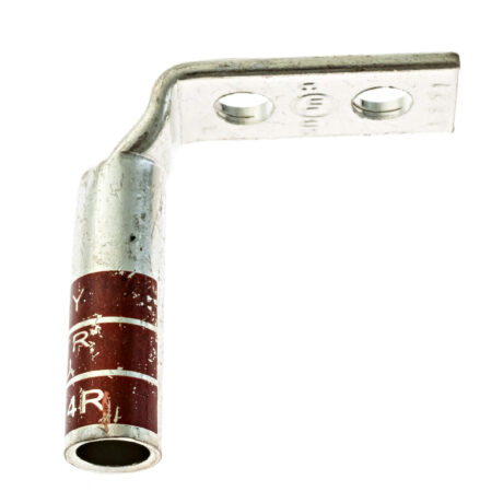 (2) 1/4" Hole 5/8" Spacing (Right Angle) W/Inspection Window #2 Stranded Copper Compression Lug - Image 1