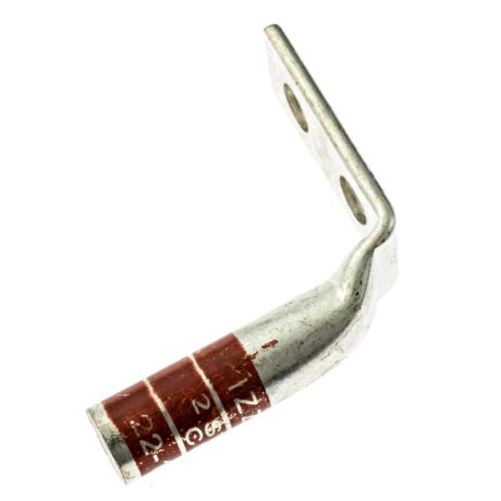 (2) 1/4" Hole 5/8" Spacing (Right Angle) #2 Stranded Copper Compression Lug - Image 2