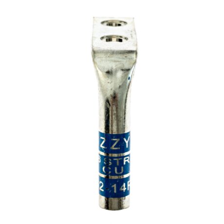 (2) 1/4" Hole  5/8" Spacing (Right Angle) #6 Stranded Copper Compression Lug - Image 3