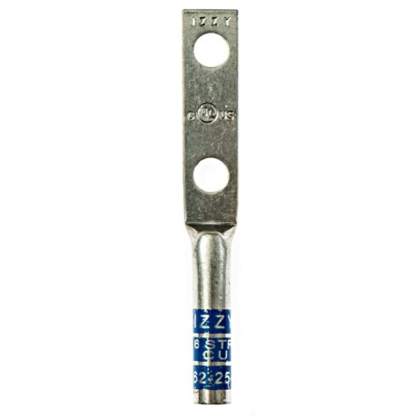 (2) 1/4"  Hole 1" Spacing W/Inspection Window #6 Stranded Copper Compression Lug