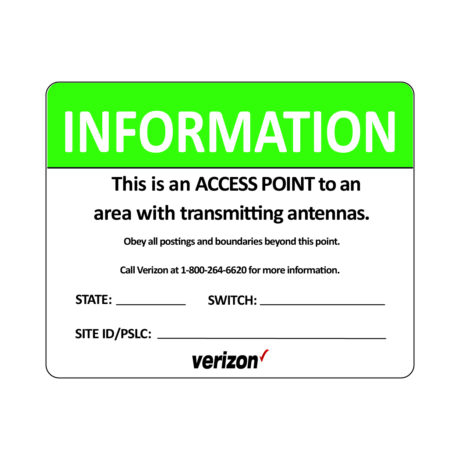 VZW Small Cell "Information" RF Signage - Image 1