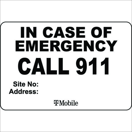 T-Mobile RF Safety & FCC Signs (In Case Of Emergency/911/Custom) - Image 1