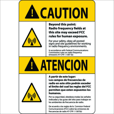 T-Mobile RF Safety & FCC Signs (Caution/Atencion) - Image 1