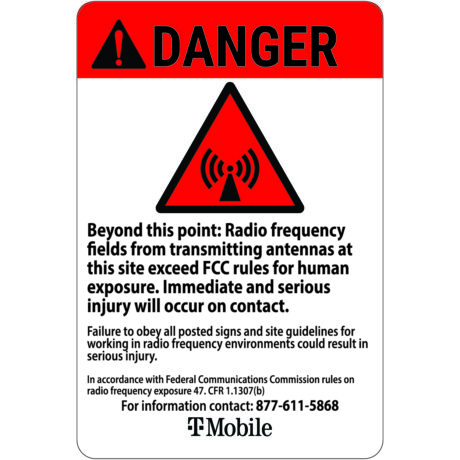 T-Mobile RF Safety & FCC Signs (Danger) - Image 1