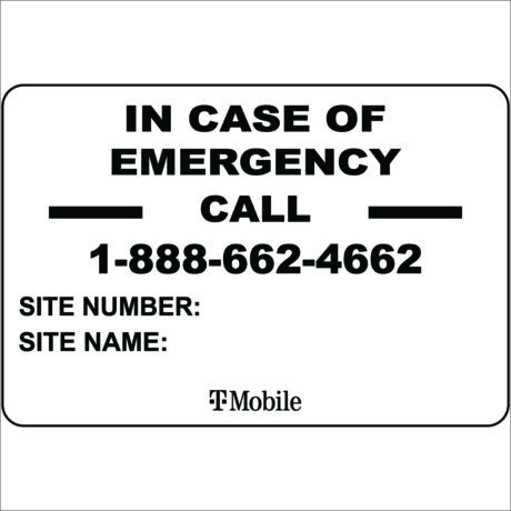 T-Mobile RF Safety & FCC Signs (In Case of Emergency/Custom) - Image 1