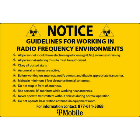 T-Mobile RF Safety & FCC Signs (Notice/Guidelines) - Image 1