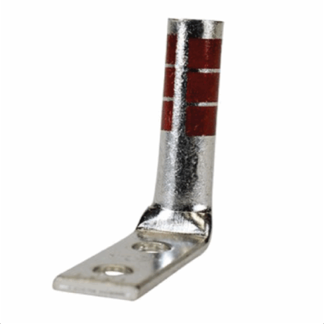 (2) 1/4" Hole 3/4" Spacing (Right Angle) #2 Stranded Copper Compression Lug