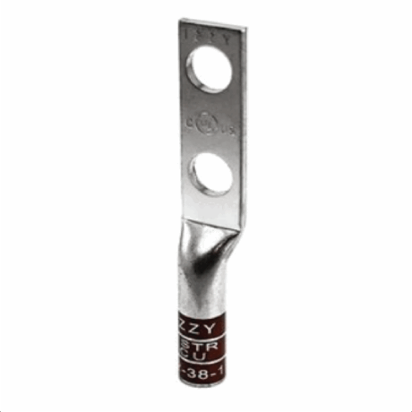 (2) 3/8" Hole 1" Spacing #2 Stranded Copper Compression Lug