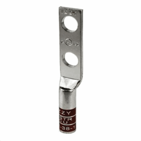 (2) 3/8" Hole 1" Spacing W/Inspection Window #2 Stranded Copper Compression Lug - Image 1