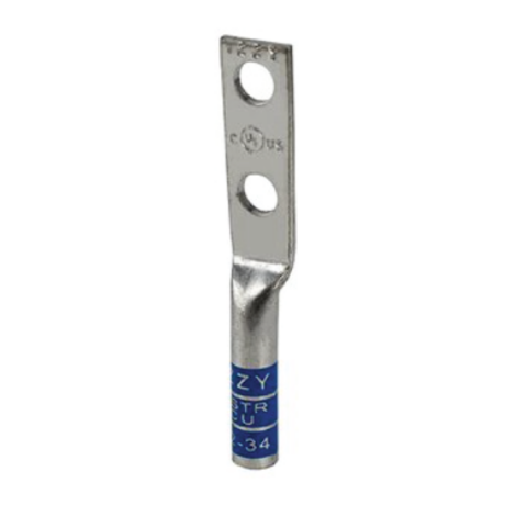 (2) 1/4" Hole 3/4" Spacing #6 Stranded Copper Compression Lug