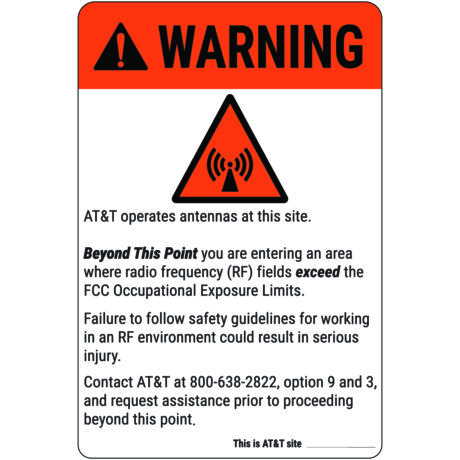 AT&T RF Signage (Warning 1B)