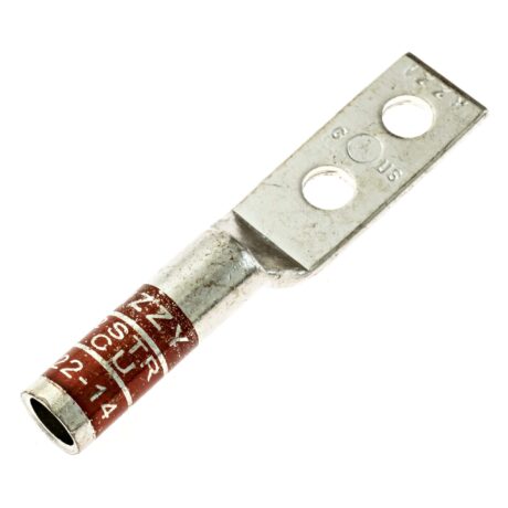 (2) 1/4" Hole 5/8" Spacing W/Inspection Window #2 Stranded Copper Compression Lug - Image 2
