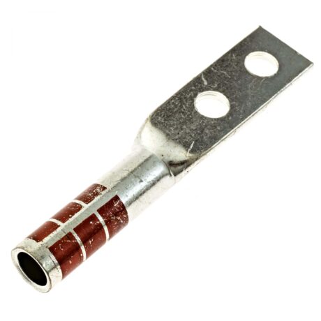(2) 1/4" Hole 5/8" Spacing W/Inspection Window #2 Stranded Copper Compression Lug - Image 3