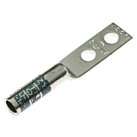 (2) 1/4" Hole 5/8" Spacing W/Inspection Window #2 Solid/#4 Stranded Copper Compression Lug - Image 2
