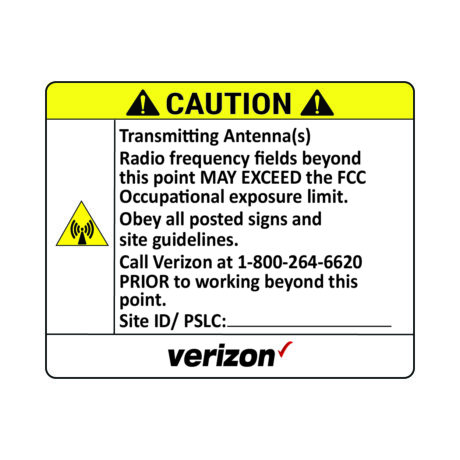 VZW Small Cell Caution RF Signage - Image 1