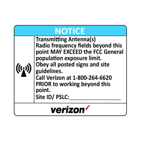 VZW Small Cell "Notice" RF Signage - Image 1