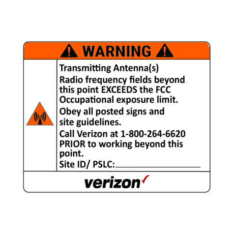 VZW Small Cell "Warning" RF Signage - Image 1