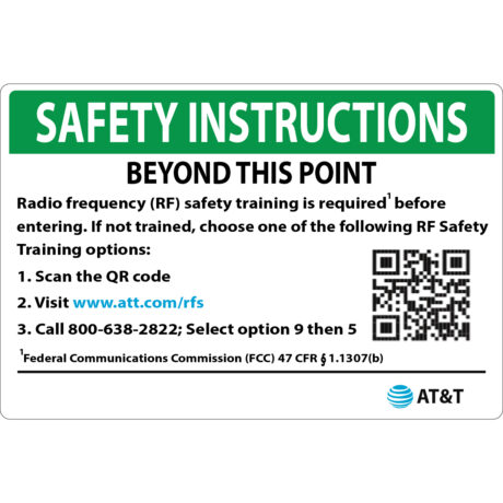 AT&T RF Signage (Safety Instructions)