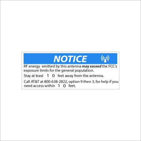 AT&T RF Signage DAS/CRAN (Notice RF Energy)