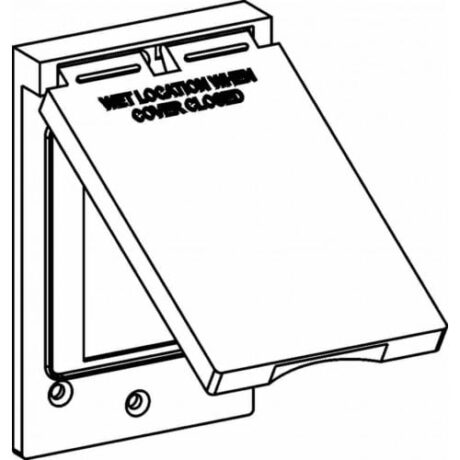 1-GANG WEATHERPROOF DEVICE COVER 1 GFCI VERTICAL, DEVICE MOUNT - WHITE - Image 1