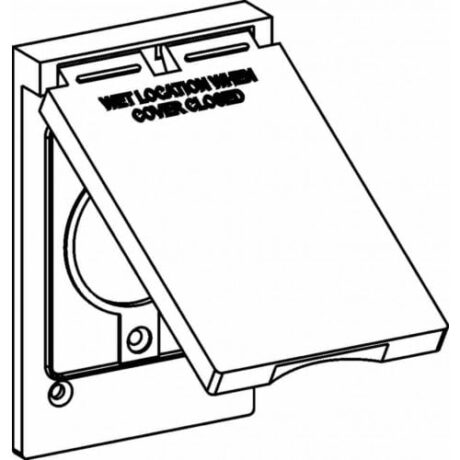 1-GANG WEATHERPROOF COVER POWER OUTLET 20A, DEVICE MOUNT - GRAY