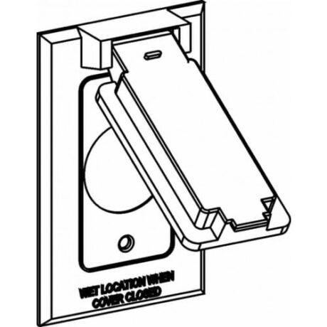 1-GANG WEATHERPROOF COVER 1 SINGLE RECEPTACLE/SWITCH VERTICAL, DEVICE MOUNT- WHITE