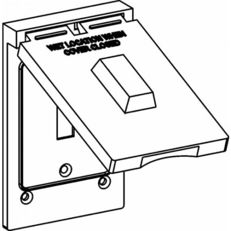 1-GANG WEATHERPROOF COVER 1 TOGGLE SWITCH DEVICE MOUNTED- WHITE