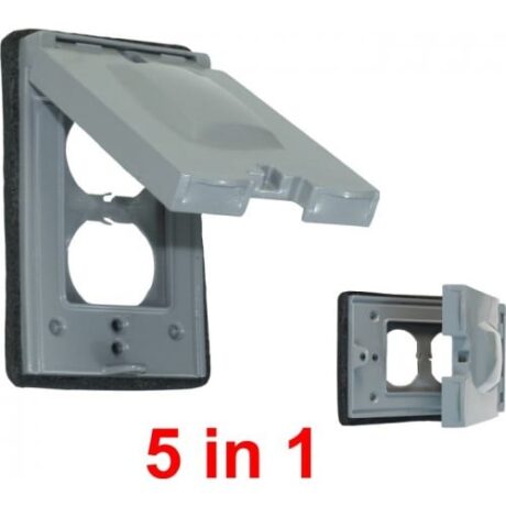1-GANG UNVERSAL FLAT DEVICE WEATHERPROOF COVER, WHITE